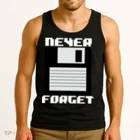 Never Forget Floppy Disc Retro Tank Top thumb 3