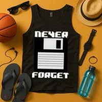 Never Forget Floppy Disc Retro Tank Top thumb 4