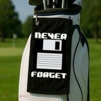 Never Forget Floppy Disc Retro Golf Towel thumb 2