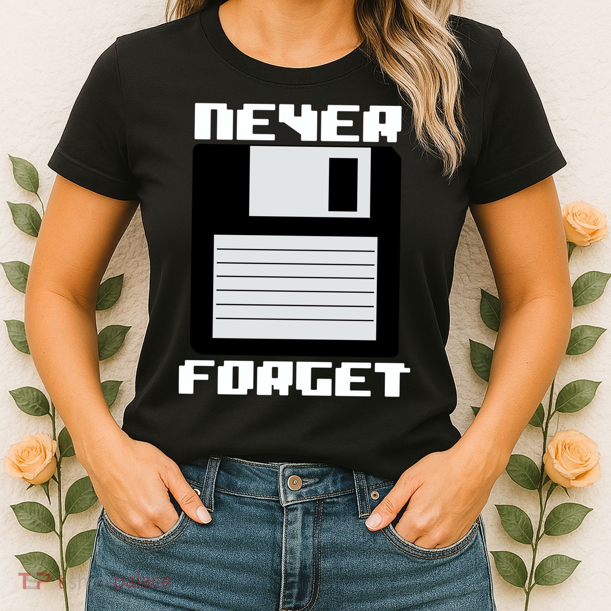 Never Forget Floppy Disc Retro Women's T-Shirt