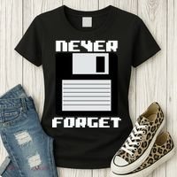 Never Forget Floppy Disc Retro Women's T-Shirt thumb 3
