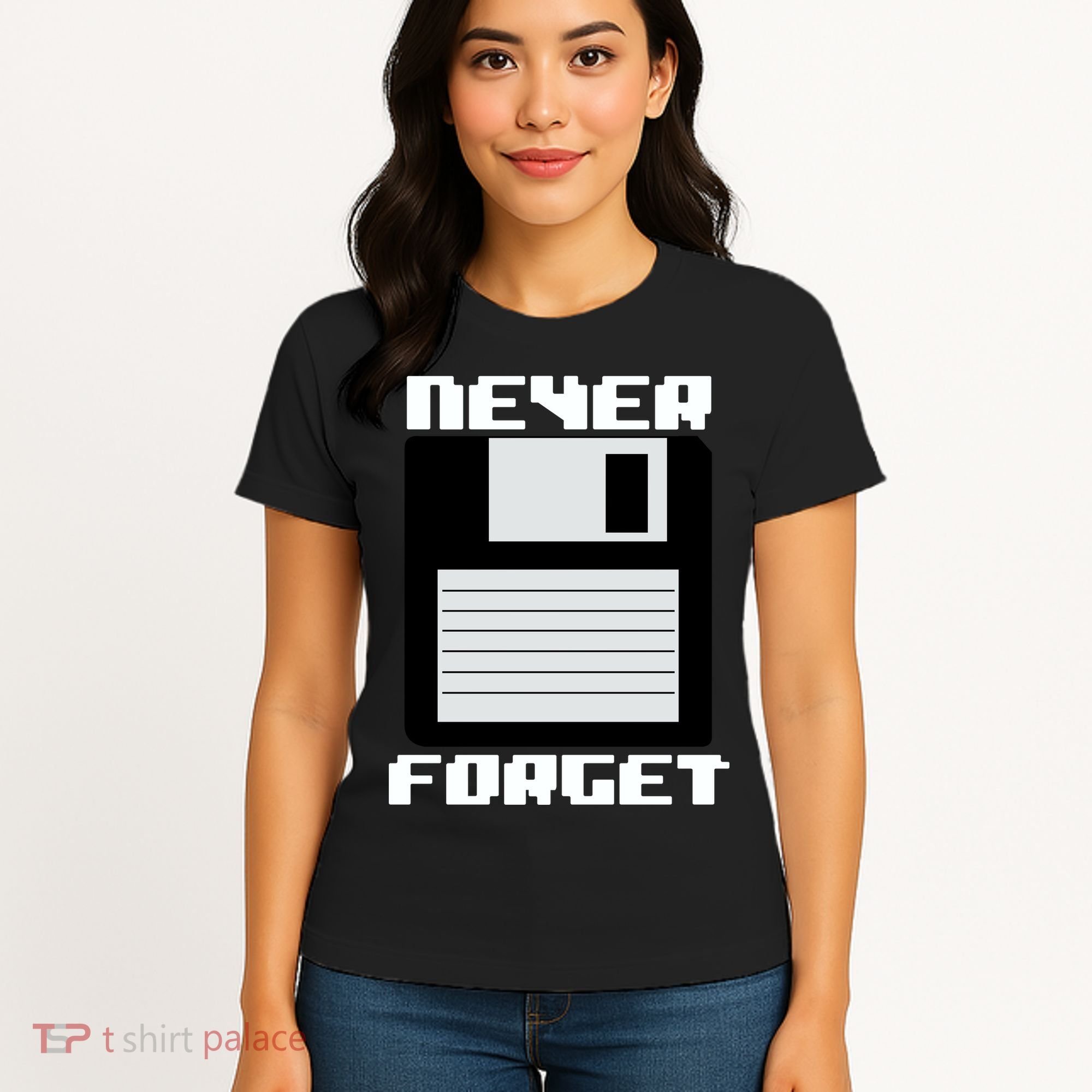 Never Forget Floppy Disc Retro Women's T-Shirt