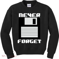Never Forget Floppy Disc Retro Kids Sweatshirt thumb 0