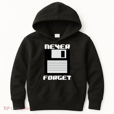 Never Forget Floppy Disc Retro Kids Hoodie