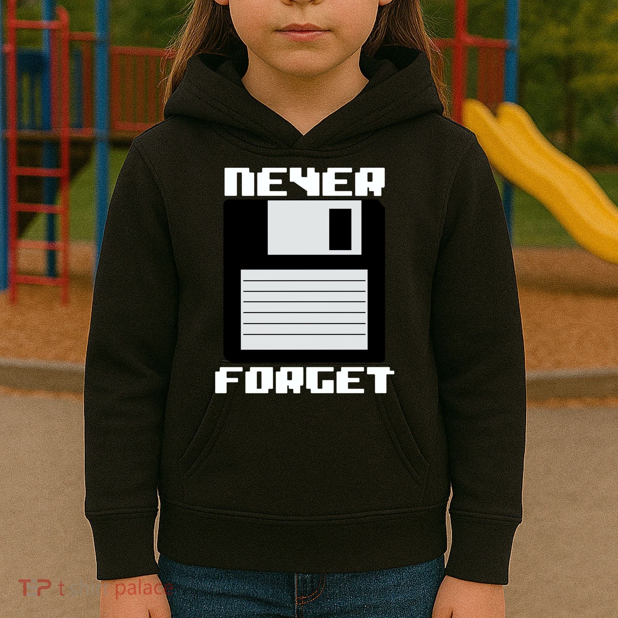 Never Forget Floppy Disc Retro Kids Hoodie