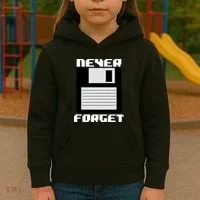 Never Forget Floppy Disc Retro Kids Hoodie thumb 3