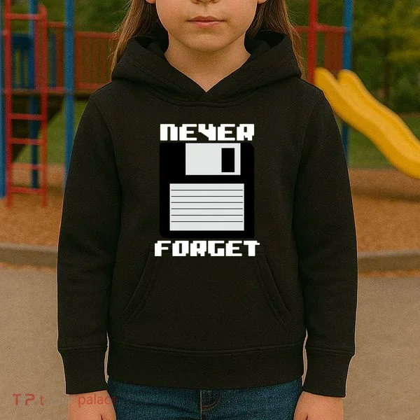 Never Forget Floppy Disc Retro Kids Hoodie