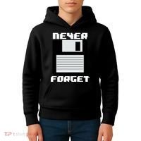 Never Forget Floppy Disc Retro Kids Hoodie thumb 4