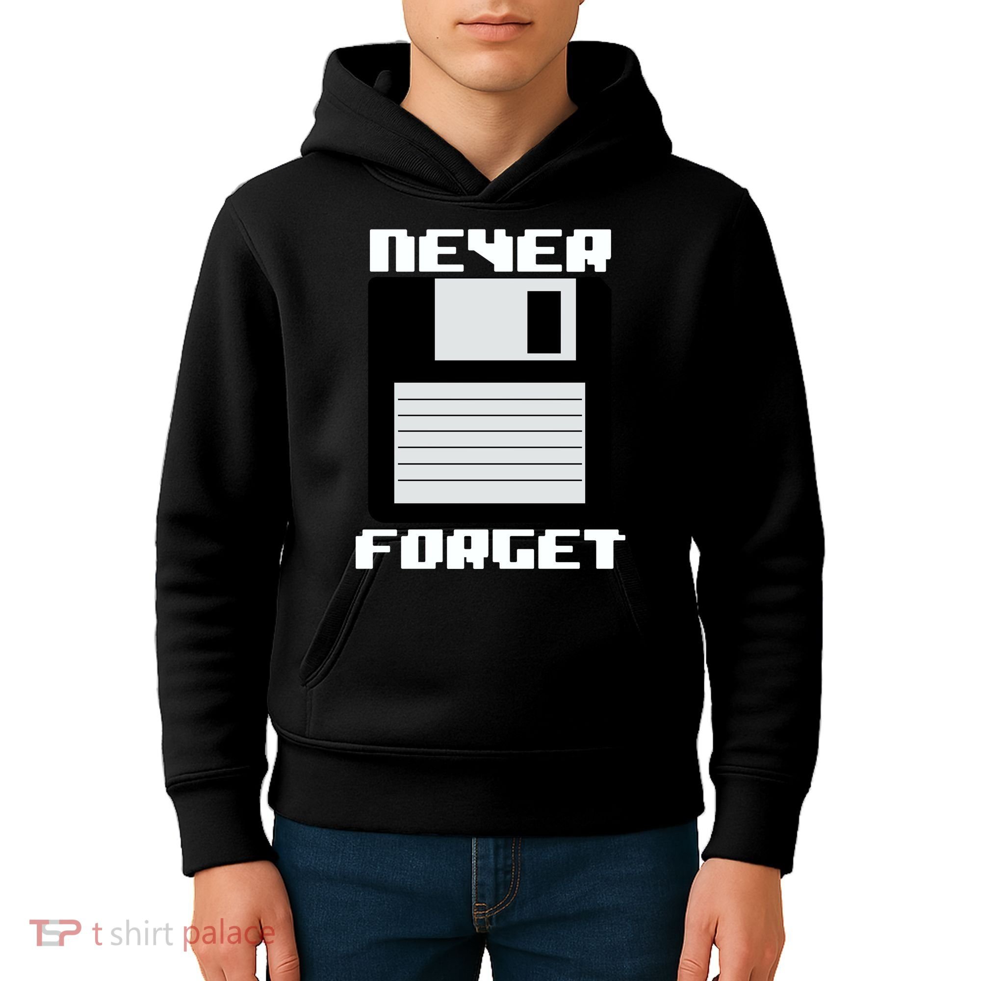 Never Forget Floppy Disc Retro Kids Hoodie