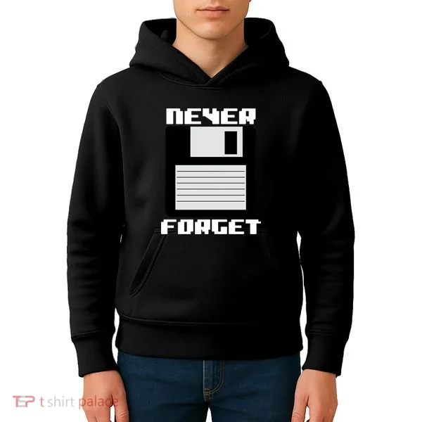Never Forget Floppy Disc Retro Kids Hoodie