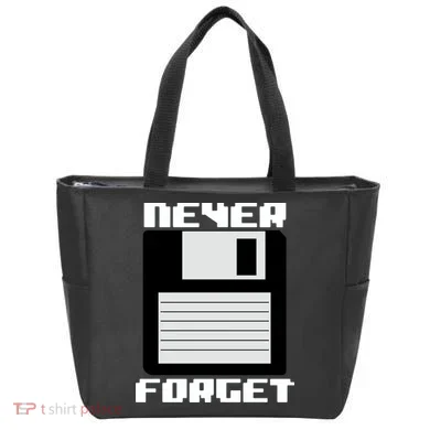 Never Forget Floppy Disc Retro Tote Bag