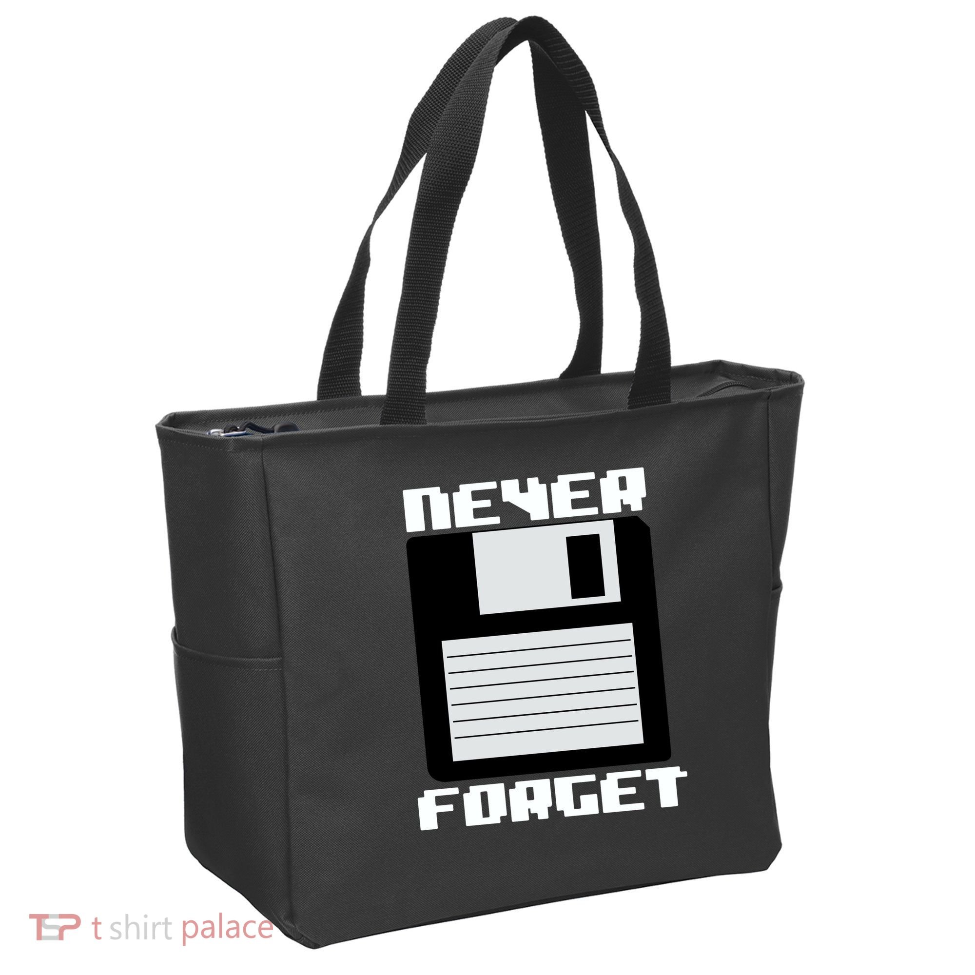 Never Forget Floppy Disc Retro Tote Bag
