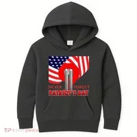 Never Forget Patriot Day 911 Kids Hoodie thumb 0