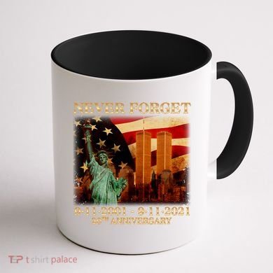 Never Forget September 11 9/11 20th Anniversary Coffee Mug back