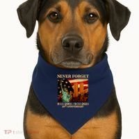 Never Forget September 11 9/11 20th Anniversary USA-Made Doggie Bandana thumb 1