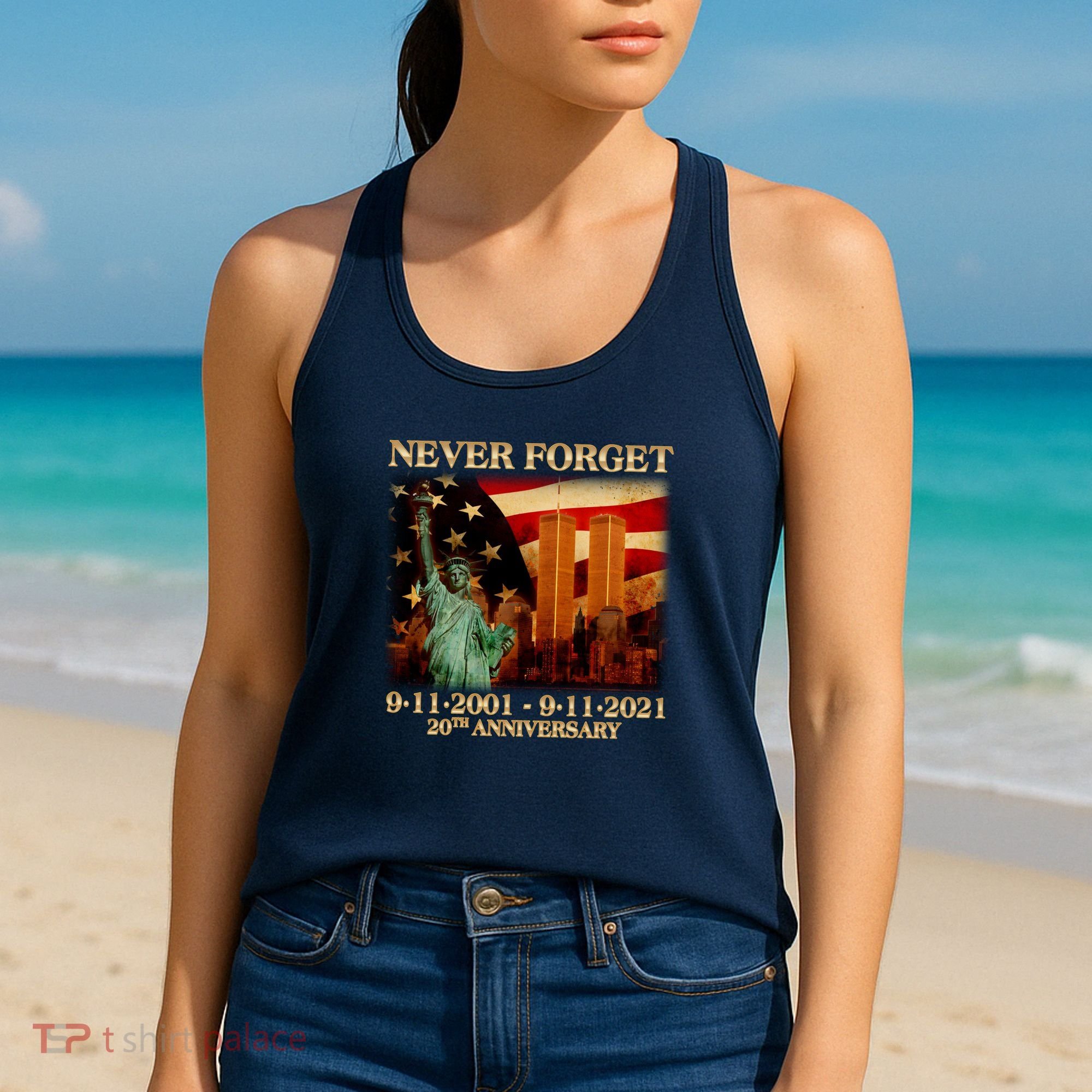 Never Forget September 11 9/11 20th Anniversary Women's Tank Top