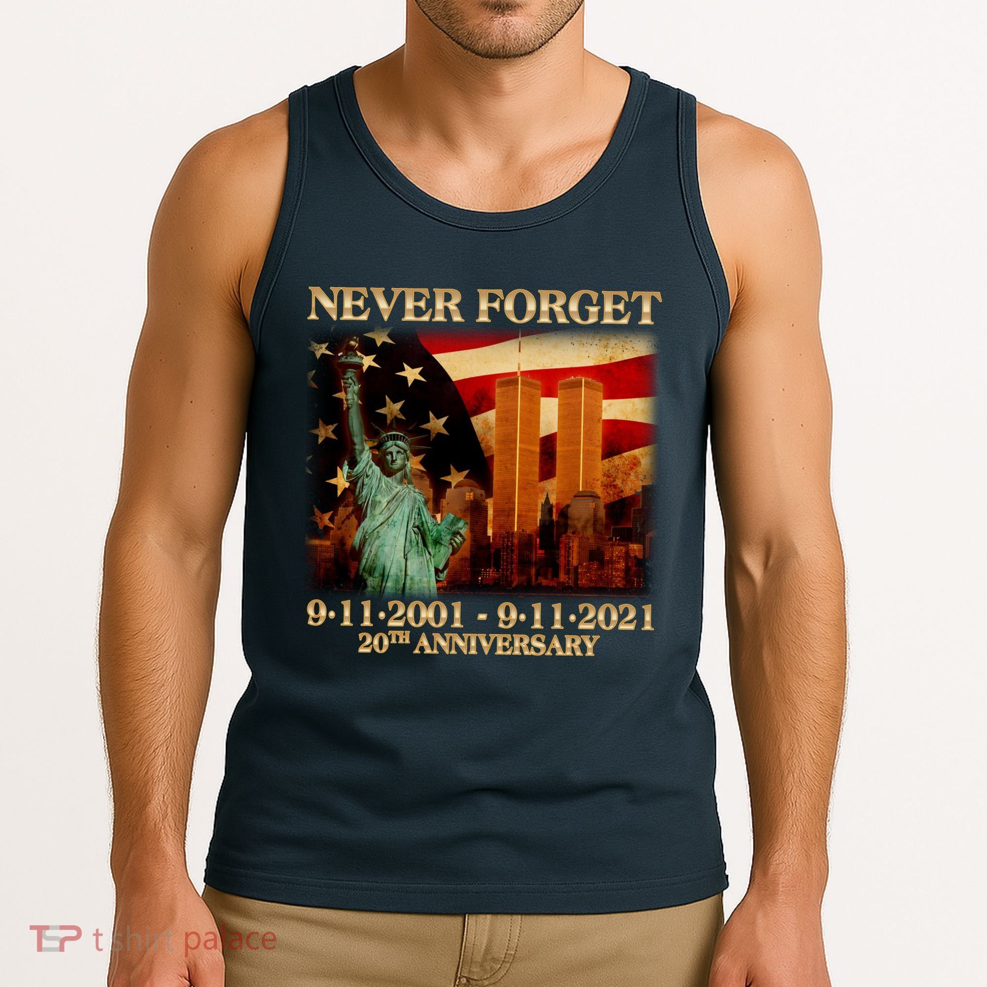 Never Forget September 11 9/11 20th Anniversary Tank Top