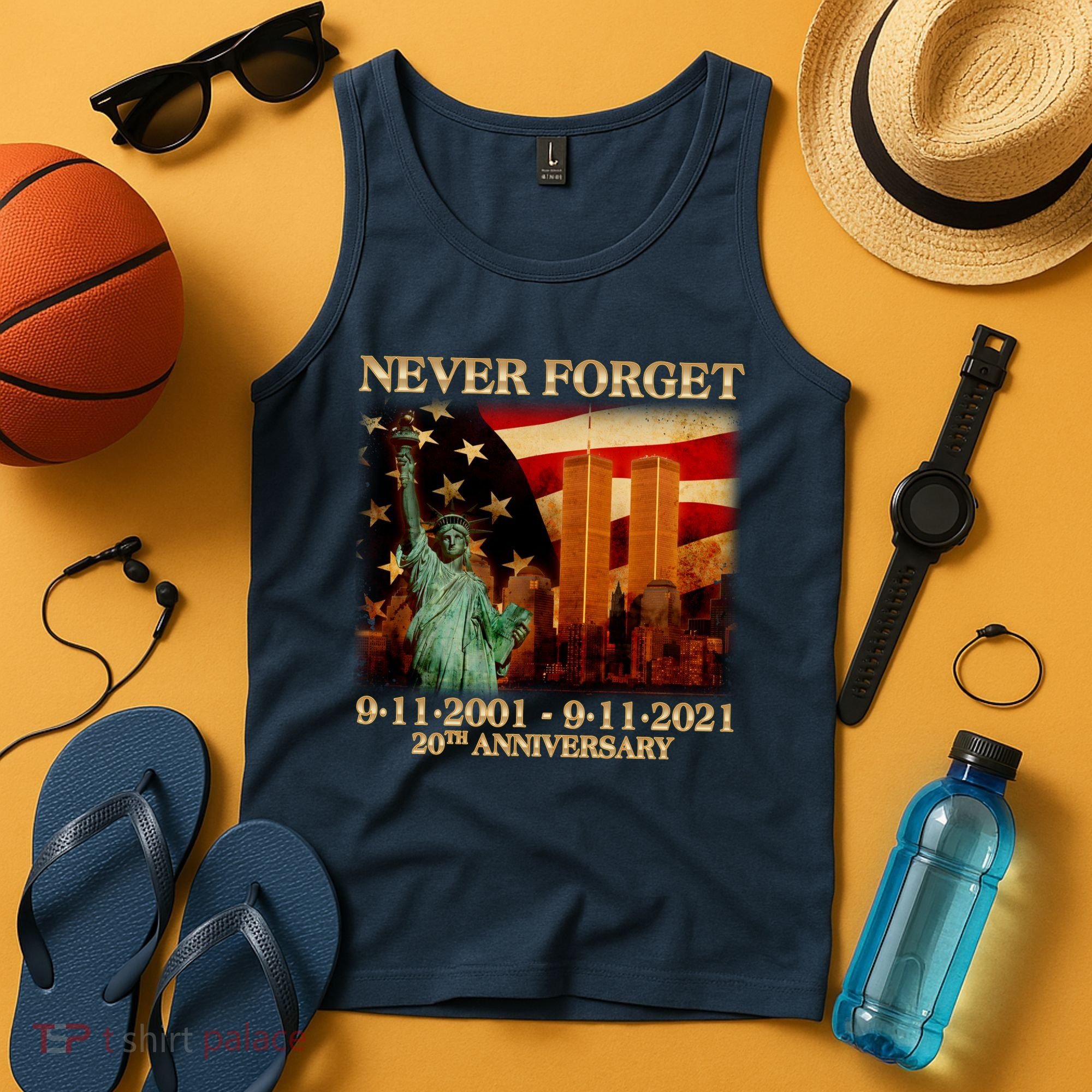 Never Forget September 11 9/11 20th Anniversary Tank Top
