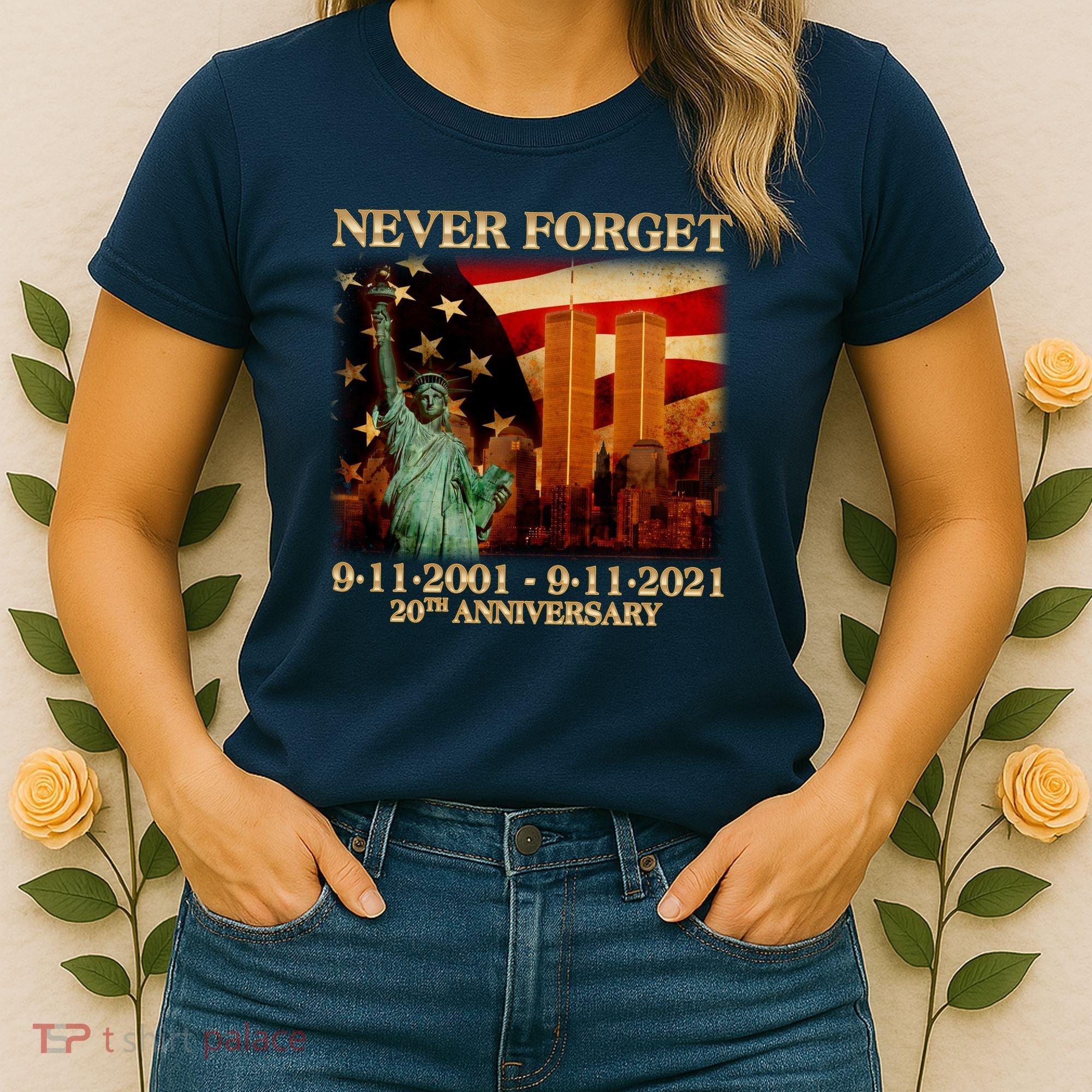 Never Forget September 11 9/11 20th Anniversary Women's T-Shirt