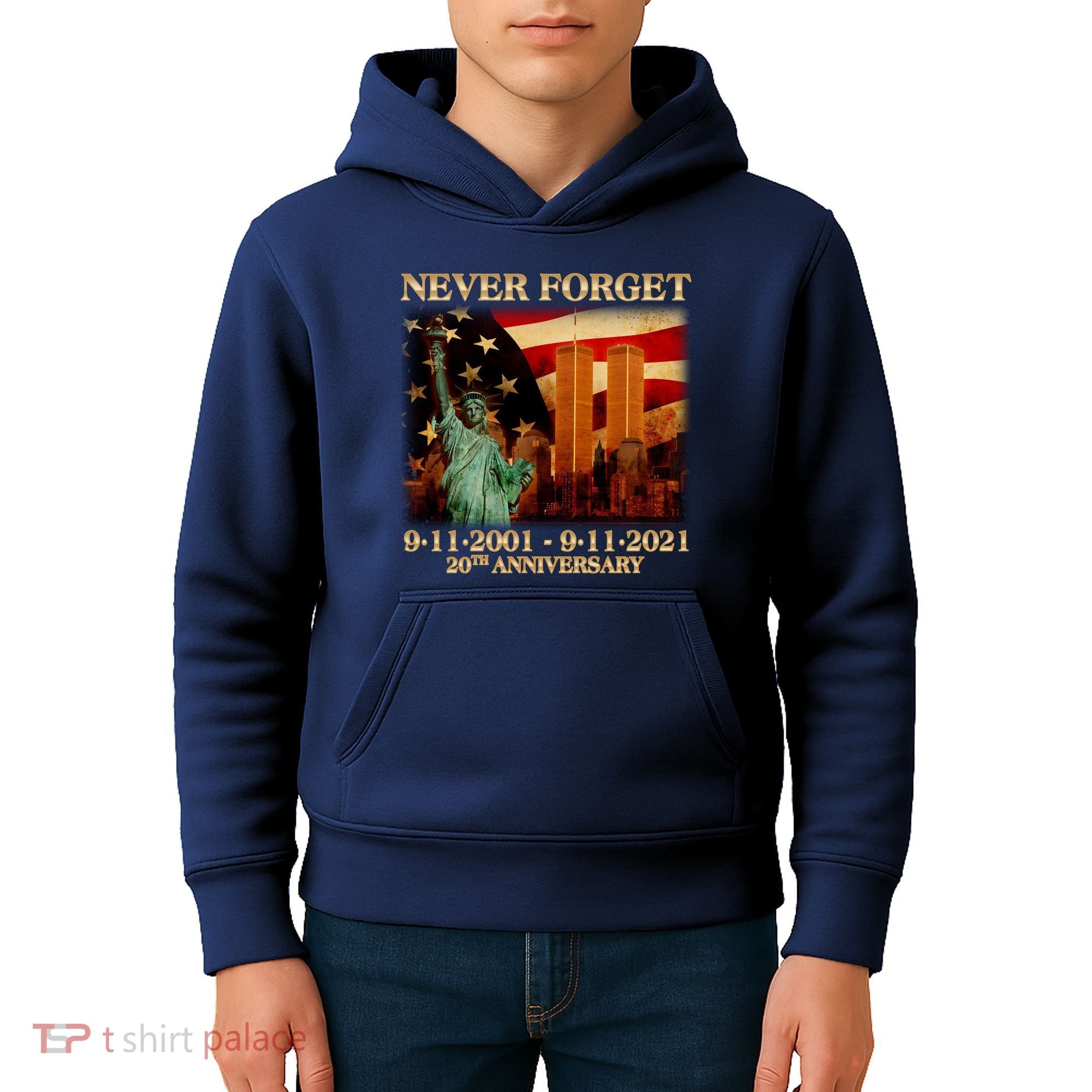 Never Forget September 11 9/11 20th Anniversary Kids Hoodie
