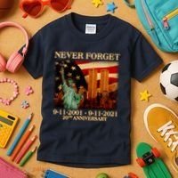 Never Forget September 11 9/11 20th Anniversary Kids T-Shirt thumb 3