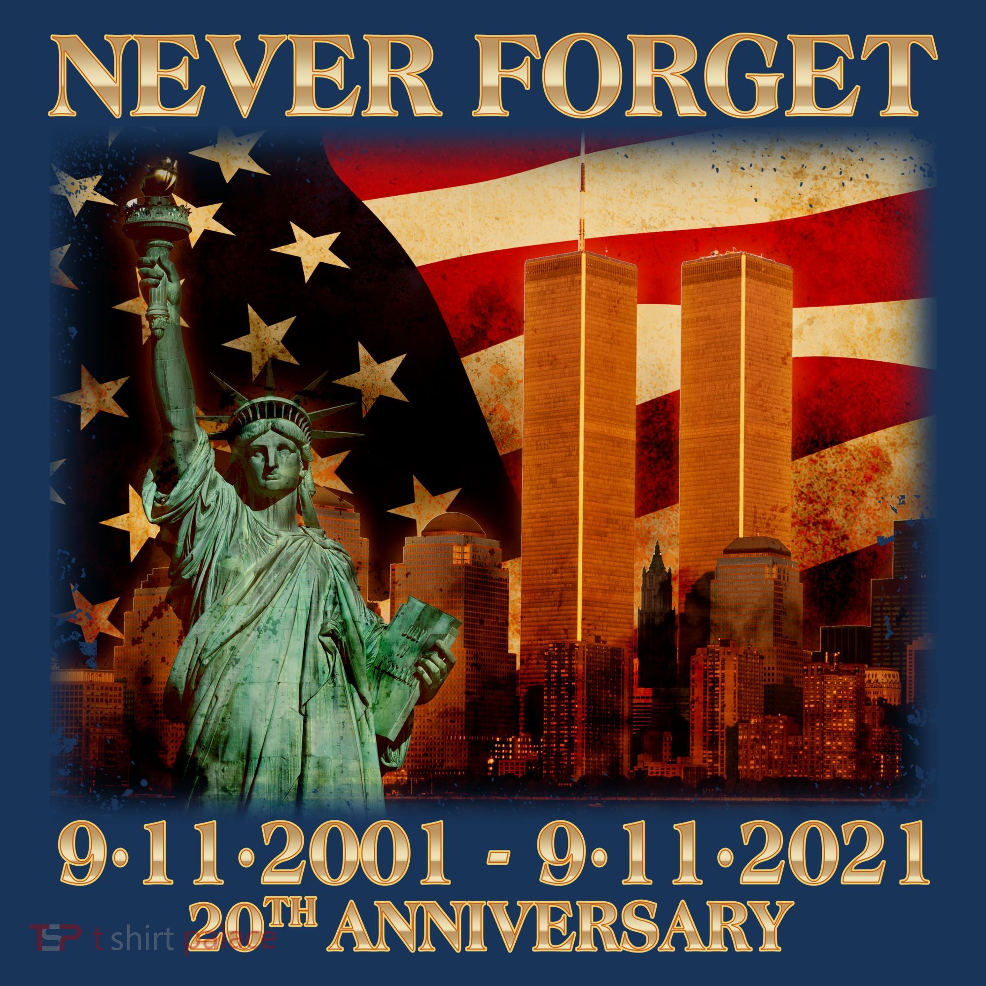 Never Forget September 11 9/11 20th Anniversary Kids T-Shirt