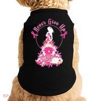 Never Give Up Breast Cancer Awareness Floral Doggie Tank thumb 0