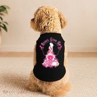 Never Give Up Breast Cancer Awareness Floral Doggie Tank thumb 2