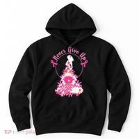 Never Give Up Breast Cancer Awareness Floral Hoodie thumb 0