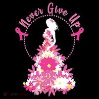 Never Give Up Breast Cancer Awareness Floral Women's Hoodie thumb 2