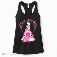 Never Give Up Breast Cancer Awareness Floral Women's Tank Top thumb 0