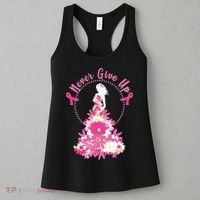 Never Give Up Breast Cancer Awareness Floral Women's Tank Top thumb 3