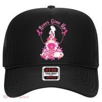 Never Give Up Breast Cancer Awareness Floral Hat thumb 0