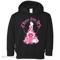 Never Give Up Breast Cancer Awareness Floral Toddler Hoodie thumb 0