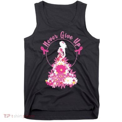 Never Give Up Breast Cancer Awareness Floral Tank Top