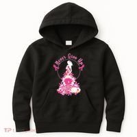 Never Give Up Breast Cancer Awareness Floral Kids Hoodie thumb 0