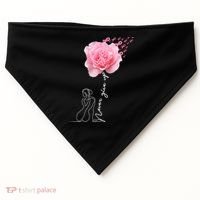 Never Give Up Breast Cancer Rose USA-Made Doggie Bandana thumb 0