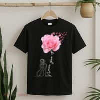 Never Give Up Breast Cancer Rose T-Shirt thumb 2