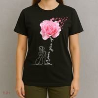 Never Give Up Breast Cancer Rose T-Shirt thumb 4
