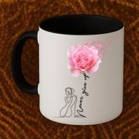 Never Give Up Breast Cancer Rose Coffee Mug thumb 2