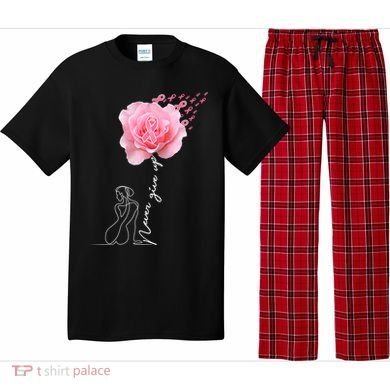 Never Give Up Breast Cancer Rose Pajama Set