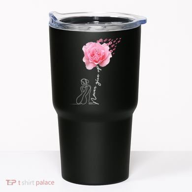 Never Give Up Breast Cancer Rose Tumbler