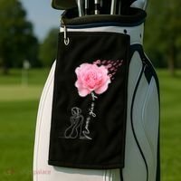 Never Give Up Breast Cancer Rose Golf Towel thumb 2