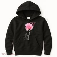 Never Give Up Breast Cancer Rose Kids Hoodie thumb 0