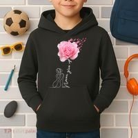 Never Give Up Breast Cancer Rose Kids Hoodie thumb 2