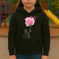 Never Give Up Breast Cancer Rose Kids Hoodie thumb 3