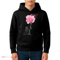 Never Give Up Breast Cancer Rose Kids Hoodie thumb 4