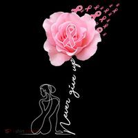 Never Give Up Breast Cancer Rose Kids Hoodie thumb 5