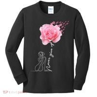 Never Give Up Breast Cancer Rose Kids Long Sleeve Shirt thumb 0