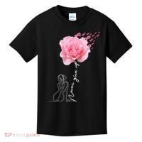 Never Give Up Breast Cancer Rose Kids T-Shirt thumb 0